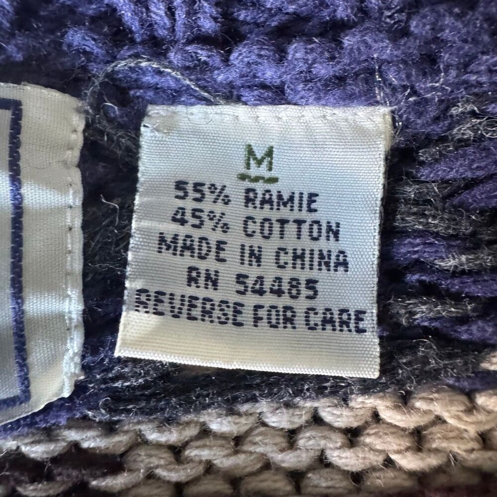Vintage American Eagle Fair-Isle  Ramie Cotton Chunky Oversized Knit Sweater - Picture 6 of 6